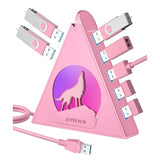 Howling Wolf Usb Hub - 7 Usb 3.0 Ports - Pink - Plug And Play - 2Ft/1.2M Long
