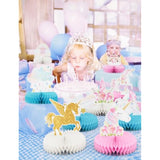 9PCS Unicorn Rainbow Honeycomb Table Centerpieces for Girls Birthday Party Decor