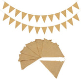 Blank Burlap Banner Pre-Strung, 13Ft 13 Pcs Burlap Pennant Banner, Blank Burlap Banner, 5""X6.5"" Customizable Burlap Banner For Holidays, Wedding, Baby Showers, Birthday Decoration, Brown-13Pcs