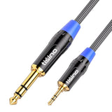 1/8 To 1/4 Stereo Cable, 3.5Mm To 1/4 Adapter Aux Cord Stereo Audio Cable For Guitar, Keyboard Piano, Laptop, Home Theater Devices, Speaker And Amplifiers,Nylon Braid-3Ft