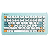 Wireless Bluetooth Keyboard For Ipads Tablet Mac Pc Laptop Desktop Smart Phone,Cute Typewriter Style Computer Keyboard With Round Raised Keys,Colorful Mini Ipad Keyboard For Kids Girl Women-Cream Blue