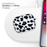 Cow Airpods Pro 2 Case Soft Silicone 2022 - Cover Flexible Skin For Apple Airpod Pro 2Nd Charging Case Cute Women Girls For Ipod Pro With Keychain - Black Cow