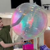 60Inch Iridescent 4D Round Balloon for Christmas New Year Mermaid Party