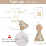 6 Months Birthday Decorations, Beige Half 1/2 Birthday Decorations With Half Way To One Banner And 1/2 Bir-Thday Hat For Six Months Ha-Lf Year Bd Decor-Ations Boy Girls