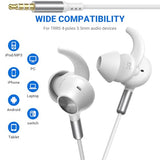 Earbuds Wired 3.5mm Headphones for School PC, Noise Cancelling Ear Buds Wired with Microphone Case Magnet Wire Plug in Earphones for