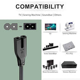 6Ft Extra Long 2 Prong Polarized Power Cord For Vizio-Led-Tv Smart-Hdtv E-M-Series Sound Bar 2 Slot Adapter-Ac-Wall-Cable:Iec-60320 Iec320 C7 To Nema 1-15P For Sharp Philips Led Tv Ps1 Ps2