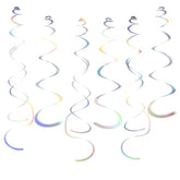 Party Swirl Decorations Iridescent Shinny Foil Hanging Swirl Decorations Plastic Streamer For Ceiling Plastic Streamer For Party Decorations Metallic Hanging Swirl Pack Of 30