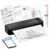 Portable Printers Wireless For Travel, A285M Bluetooth Inkless Thermal Printer Support 8.5" X 11" & A4 Thermal Paper, Small Mobile Printer Compatible With Iphone Android Laptop For Home Receipt, Pink