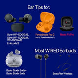 AirFoams Pro Universal Memory Foam Ear Tips with Silicone Shield Patented for Sony WF-1000XM5, WF-1000XM4, Powerbeats Pro 2, Beat Fit Pro, Beats Studio Buds Plus, Beats Flex. Replacement. (SML)