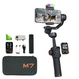 Hohem iSteady M7 Gimbal Stabilizer for iPhone,3-Axis Gimbal for Smartphone w/AI Tracking,Detachable Remote,Extendable Pole,Magnetic Light,Phone Stabilizer for Video Recording - Hohem M6 Kit Upgrade