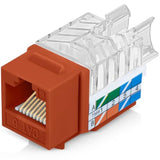 45° Angled Cat6 Keystone Jack In Orange - Slim Profile Rj45 Ethernet Connector