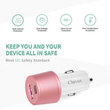 Dual Usb Car Charger Adapter, 20W Fast Charge For Iphone 16/15 Pro Max/Plus/14/13/12/11//Xs/Xr/8/Se 2020/Ipad 8Th/Pro/Air 4/Mini, Google Pixel 9, Samsung Cigarette Usb Charger - Pink