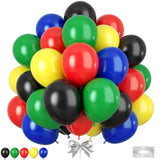 Red Blue Green Black Balloons, 50Pcs Retro Blue Red Yellow Black Balloons, Hero Party Balloon For Boy Man Theme Carnival Theme Birthday Party Baby Shower Bachelorette Graduation Decorations