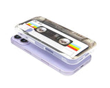 Case for iPhone 17 Matte Finish Heavy Duty Soft Back Cover with Reinforced Corners TPU Soft Bumper Retro Cassette Tape Case Compatible with iPhone 17