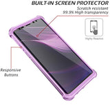 Galaxy Note 9 Case With Screen Protector Clear Military Grade Rugged 360 Full Body Protective Shockproof Hard Back Cover Defender Heavy Duty Bumper Case For Samsung Note 9 - Purple