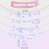 Pre-Strung Glitter Bachelorette Party Decorations, Iridescent Its Me Hi Im The Bride Its Me Bachelorette Party Banner, Bride Banner For Bachelor Party Favors