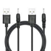 2Pcs Usb To Dc 2.5Mm X 0.7Mm Power Cord, 3Ft Usb 2.0 A Male To Dc 2.5Mm X 0.7Mm Male Plug 5V 3A Power Charging Cable, For Lights, Fans, Speaker And More (Black)