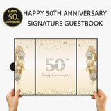 Black Gold 50Th Anniversary Party Decorations, Happy 50Th Anniversary Alternative Signature Guest Book For Parents Cheers To 50 Years Gifts 50 Anniversary Signing Card Board Party Supplies