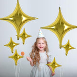 30Pcs 26In&10In Star Balloons Large Gold Four Pointed Star Shape Foil Balloons Mini Star Mylar Balloons For Birthday Wedding Baby Shower Anniversary Engagement Party Decorations Supplies