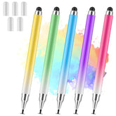 5-Pack 2-in-1 Stylus Pens for iPad, iPhone, Android, Tablets Multicolor