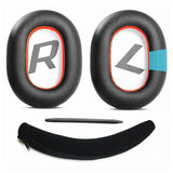 Earpads Replacement Ear Pads Pillow Cushion Compatible With Plantronics Voyager 8200 Uc/Backbeat Pro 2 Headphone Protein Leather Ear Pads Headband Cover Kit Black