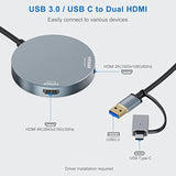 Usb 3.0 Or Usb C To Hdmi Adapter For Dual Monitors,Compatible For Mac Os And W