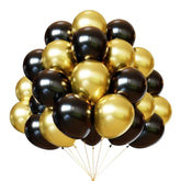 Black And Gold Balloons, 67Pcs 12 Inch Metallic Gold And Black Balloons For Birthday, Retirement, Graduation, New Year'S Eve Party Decorations
