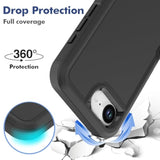 For Iphone 16E Case: Dual Layer Protective Heavy Duty Cell Phone Cover Shockproof Rugged With Hd Screen Protector - Protection Bumper Tough - For Apple Iphone 16E, Black