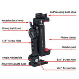 Metal Phone Tripod Mount with Rotatable Cold Shoe for Microphone Mount, Compatible with iPhone & Android, Universal Tripod Adapter for Vlogging, Cell
