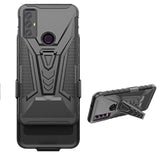 For Motorola Moto G Play 2023 (Xt2271), Moto G Power 2022, Moto G Pure - Shockproof Phone Case W/Belt Clip Holster - Vx Black