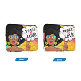 African American Afro Woman Peace Laptop Sleeve Case 13, 13.3, 14 Inch, Computer Cases For Pad Tablet, Waterproof Briefcase Bag