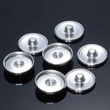 50 Pcs Snap Button Base Trays Blank Press Button Cabochon Settings Diy