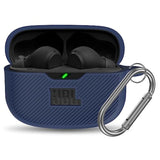 For Jbl Vibe 200Tws & Vibe Beam Case Cover, Silicone Protective Shock Cover Compatible With True Wireless Headphones Charging Case With Carabiner (Blue)