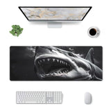 Scary Shark Mouse Pad, Large 31.5 X 11.8 In Rubber Base Keyboard Mouse Mat Desk Pad