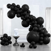 127pcs Matte Black Balloons in Various Sizes for Party Balloon Garland Decor