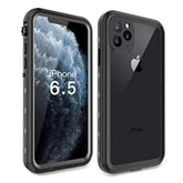 Iphone 11 Pro Max Waterproof Rugged Case - Slim Design With Built-In Screen Protector, Shockproof, 6.5" (Black&Gray)