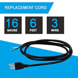 16AWG 6ft 3-Prong Power Cord Pigtail NEMA 5-15P 120V 13A 1625W Heavy Duty