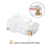 Cable Matters 100-Pack RJ45 Modular Plugs for Solid or Stranded UTP Cable, RJ4