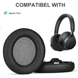 Space One Replacement Ear Pads Soft Protein Leather Ear Cushions Compatible With Anker Space One Headphones Earmuffs High Density Noise Cancelling Memory Foam Earpads Ear Cups (Black)