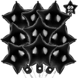 50-Pack 10-Inch Black Star Foil Balloons for Party and Wedding Decorations