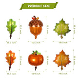 6pcs Fall Foil Balloons Pumpkin Maple Leaf Pine Cone Autumn Party Decorations