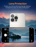2 Pack Screen Protector for iPhone 15 Pro with 2 Pack Camera Lens Protector?Auto-Alignment?Premium Tempered Glass Film 9H Hardness?Dust-free?Scratch
