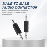 3.5mm (1/8 Inch) Male to Male Audio Adapter, 2Pcs Stereo Plug Switch Audio Adapter Connector Jack Nickel Plated for Headphone Computer Laptop