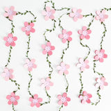 3D Cherry Blossom Flower Garland (2Pcs) Flower Banner Pink Paper Cherry Flower Garland For Spring Garden Party Wedding Backdrop Arch Decor