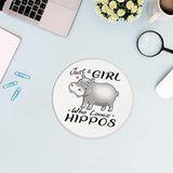 Just A Girl Who Loves Hippos Mouse Pad 7.9 X 7.9 Inch,Cute Cartoon Wild Animal Hippo Non-Slip Rubber Base Mousepads For Home Office College Dorm Desk Decor,Gifts For Hippo Lovers Girls