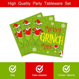 96Pcs Grinchmas Party Supplies Merry Christmas Whoville Winter Holiday Paper Plates And Napkin Tableware Set Xmas Gift For 24 Guests