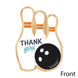 Big Dot of Happiness Strike Up the Fun - Bowling - Shaped Thank You Cards - Birthday Party or Baby Shower Thank You Note Cards with Envelopes - Set of 12