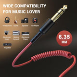 Fusion A71/Hifi/Pro C/Pro M Wired Headphones Audio Cable Red - 6.35Mm To 3.5Mm