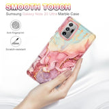 For Samsung Galaxy Note 20 Ultra Case,Marble Pattern 3 In 1 Heavy Duty Full Body Shockproof Hard Pc+Soft Silicone Drop Protective Women Girls Case For Note 20 Ultra 5G 6.9 Inch,Rose Gold
