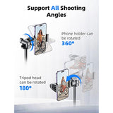 62" Phone Tripod & Selfie Stick, Extendable Photography Light Stand With Wireless Remote, Solidest, Portable, Lightweight, Compatible With Iphone/Android Phone